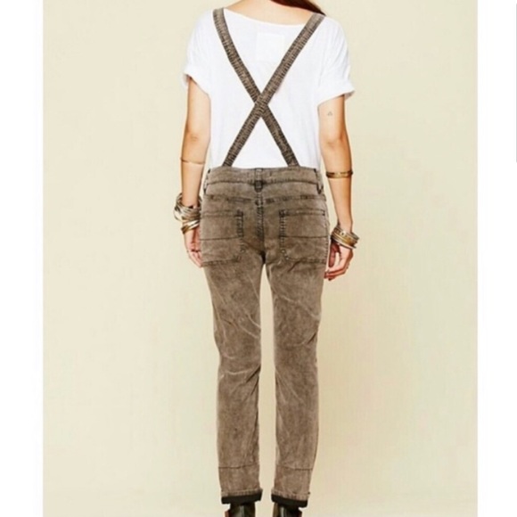 Free People Through the Woods Distressed Corduroy Overalls - Size 26 - Picture 2 of 13